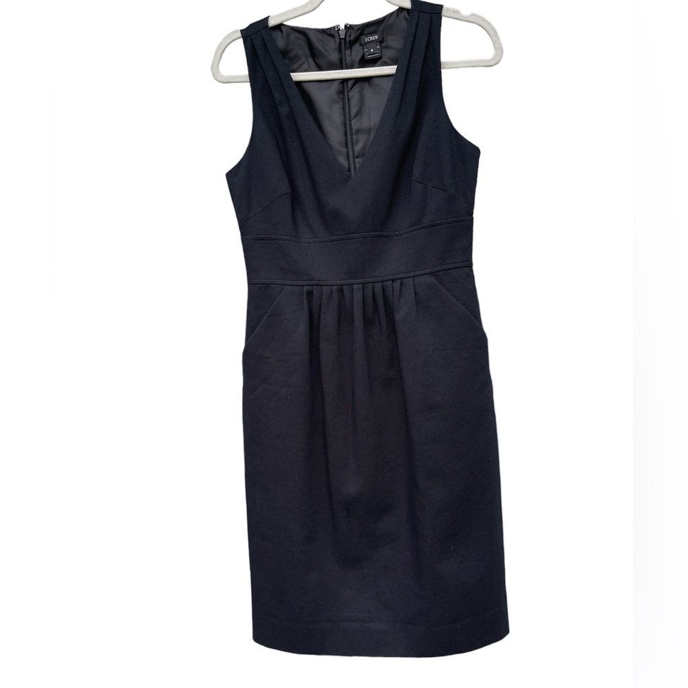 J. Crew classic black dress 100% cotton v neck